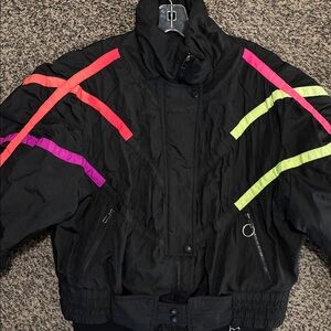 Obermeyer Ski Suit Vintage Black and neon size Medium